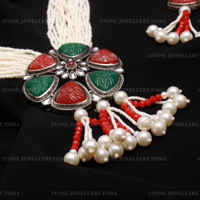 Long Multicolor Polki Mala Necklace/indian Long Necklace/Pakistani Jewelry/Necklace Mala/Indian/Punjabi Jewelry/Indian Wedding/Rani Haar | Save 33% - Rajasthan Living 7