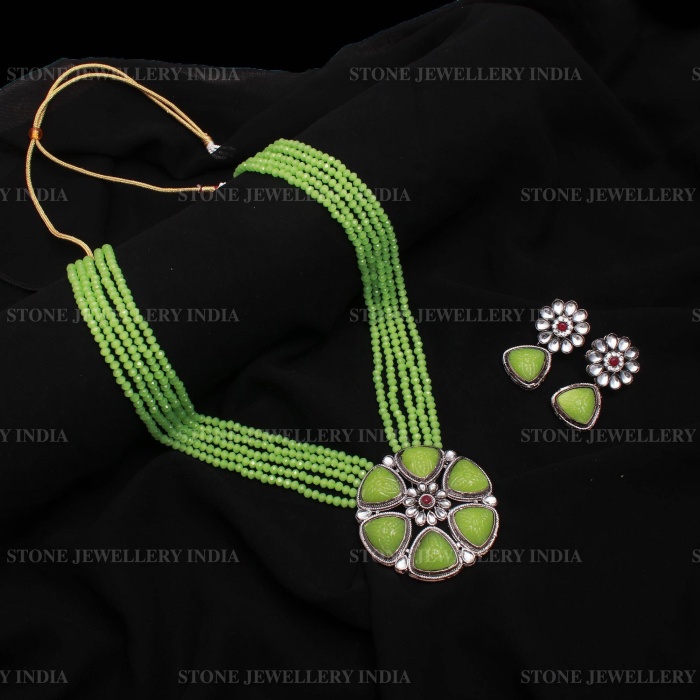 Long Green Polki Mala Necklace/Indian Long Necklace/Pakistani Jewelry/Necklace Mala/Indian/Punjabi Jewelry/Indian Wedding/Rani Haar | Save 33% - Rajasthan Living 6