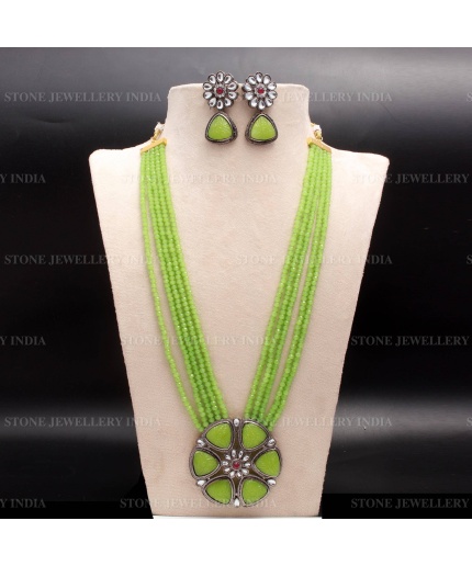 Long Green Polki Mala Necklace/Indian Long Necklace/Pakistani Jewelry/Necklace Mala/Indian/Punjabi Jewelry/Indian Wedding/Rani Haar | Save 33% - Rajasthan Living
