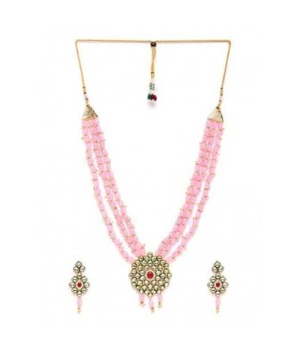 New Fashion Long Polki Necklace – Pearl Necklace – Kundan Necklace Set W/earrings – Indian Wedding Bridal Jewelry Kundan Meena, Diwali Sale | Save 33% - Rajasthan Living 3