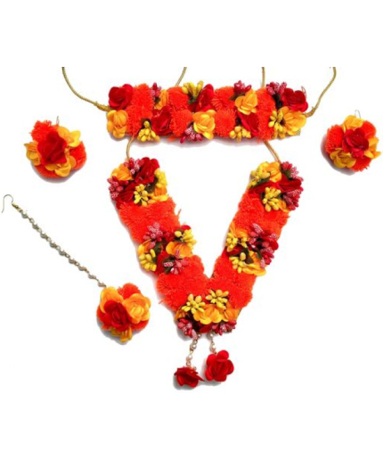 flower jewellery for wedding function, haldi function, artificial jewellery