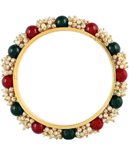 Beautiful Hand Crafted Bajri Bangles Red and Green Stone | Save 33% - Rajasthan Living 3