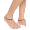 Indian Kundan Anklet, Belly Dance Bells Gypsy Boho Jewelry, Anklets Chain Dainty Ankle Bracelet. with Red Stone | Save 33% - Rajasthan Living 10