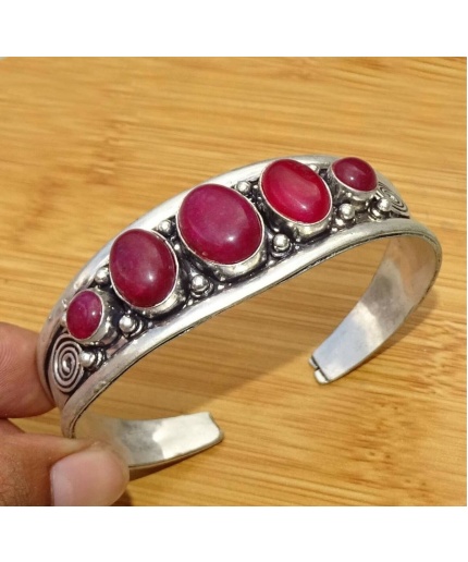 Ruby Bracelet 925 Sterling Silver Plated Cuff Bangle Bracelet Bc-04-043 | Save 33% - Rajasthan Living