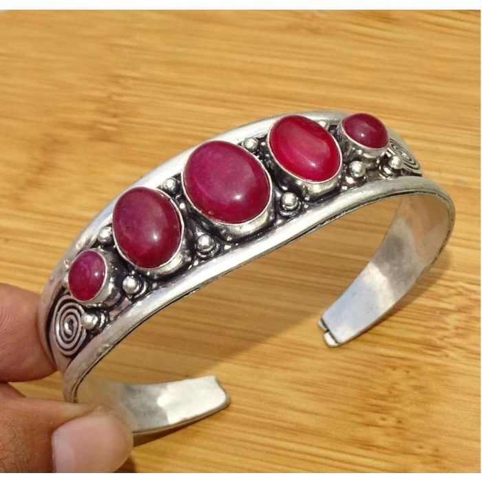Ruby Bracelet 925 Sterling Silver Plated Cuff Bangle Bracelet Bc-04-043 | Save 33% - Rajasthan Living 5