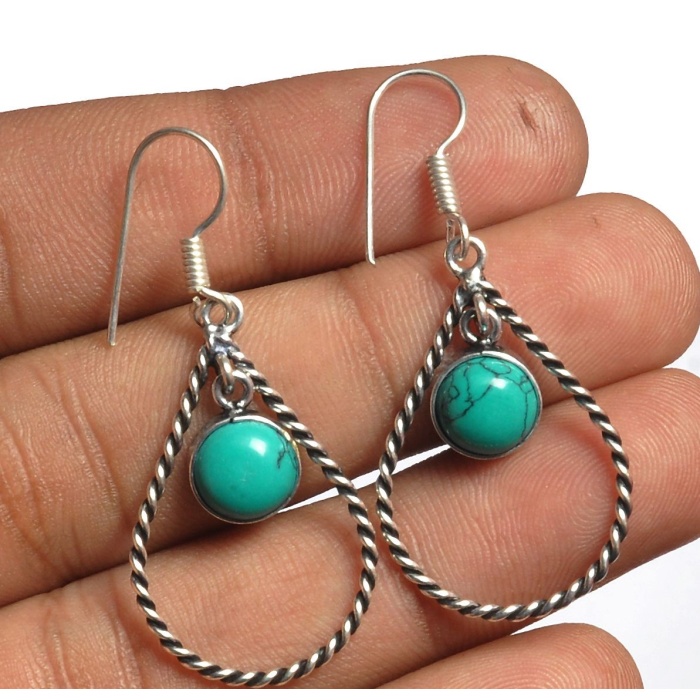 Turquoise Earring 925 Sterling Silver Plated Earring Jewelry E-8134 | Save 33% - Rajasthan Living 5