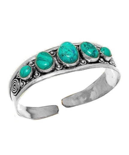 Turquoise Bracelet 925 Sterling Silver Plated Cuff Bangle Bracelet Bc-04-044 | Save 33% - Rajasthan Living