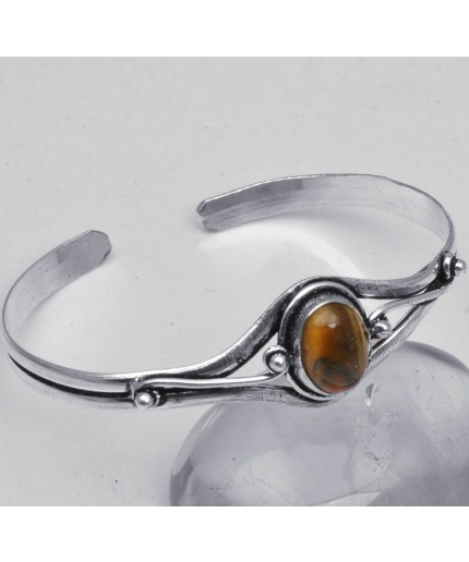 Tiger Eye Bracelet 925 Sterling Silver Plated Cuff Bangle Bracelet BB-04-046 | Save 33% - Rajasthan Living