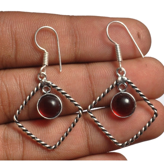 Garnet Earring 925 Sterling Silver Plated Earring Jewelry E-8280 | Save 33% - Rajasthan Living 5