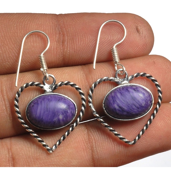 Charorite Earring 925 Sterling Silver Plated Earring Jewelry E-8150 | Save 33% - Rajasthan Living 6