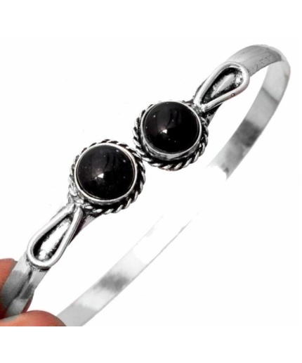 Black Onyx Bracelet 925 Sterling Silver Plated Cuff Bangle Bracelet BB-04-042 | Save 33% - Rajasthan Living