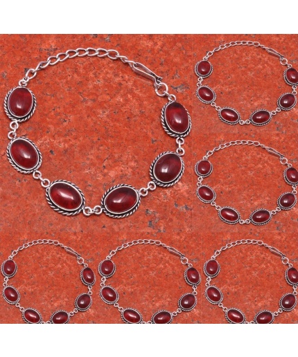 1pcs Garnet Bracelet 925 Sterling Silver Plated Bracelet BA-10-105 | Save 33% - Rajasthan Living 5