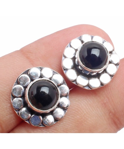 Black Onyx stud Earring 925 Sterling Silver Plated Earring Jewelry E-09-123 | Save 33% - Rajasthan Living