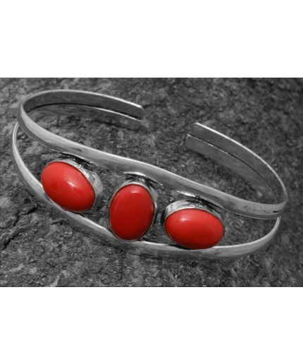 Coral Bracelet 925 Sterling Silver Plated Cuff Bangle Bracelet BB-04-041 | Save 33% - Rajasthan Living
