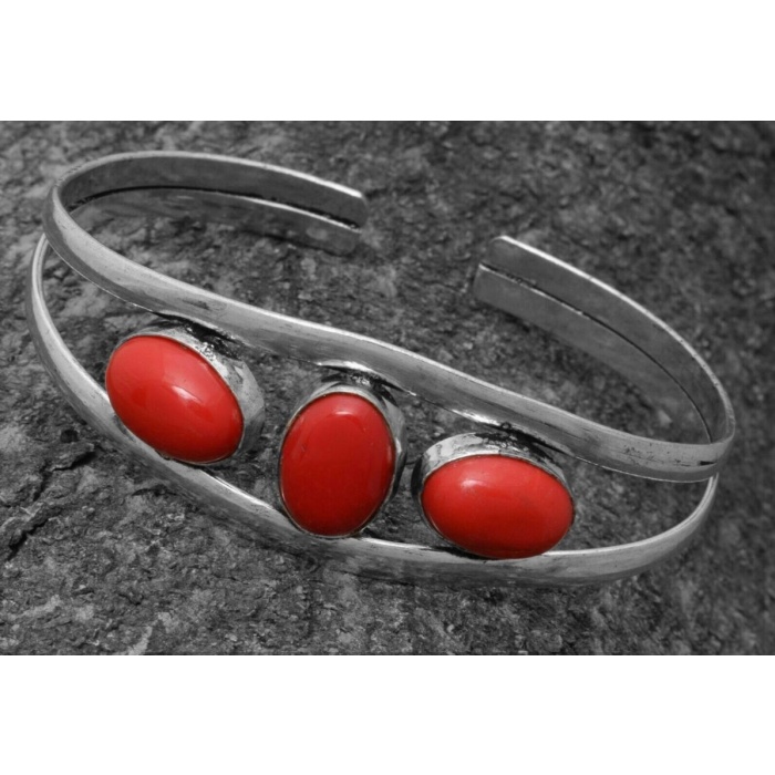 Coral Bracelet 925 Sterling Silver Plated Cuff Bangle Bracelet BB-04-041 | Save 33% - Rajasthan Living 5