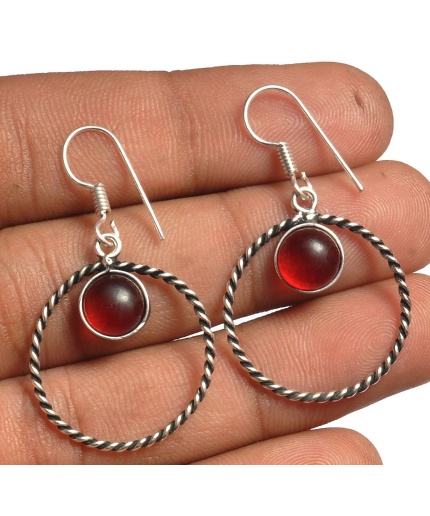 Garnet Earring 925 Sterling Silver Plated Earring Jewelry E-8304 | Save 33% - Rajasthan Living