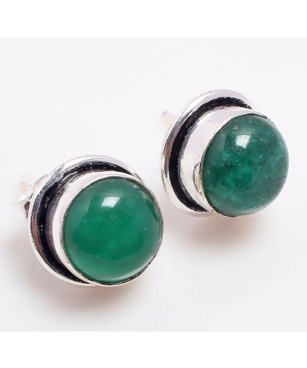 Green Onyx stud Earring 925 Sterling Silver Plated Earring Jewelry E-09-107 | Save 33% - Rajasthan Living