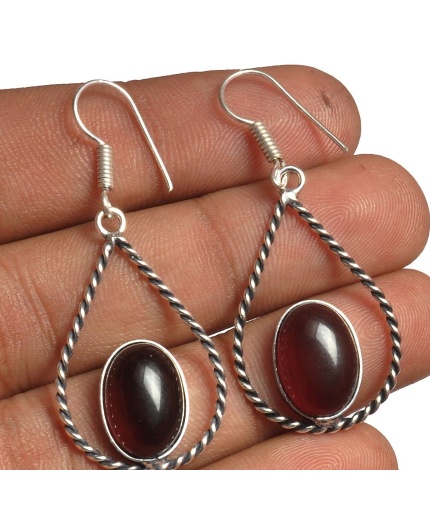 Garnet Earring 925 Sterling Silver Plated Earring Jewelry E-8220 | Save 33% - Rajasthan Living