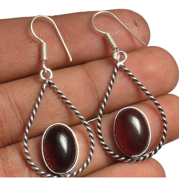 Garnet Earring 925 Sterling Silver Plated Earring Jewelry E-8220 | Save 33% - Rajasthan Living 5