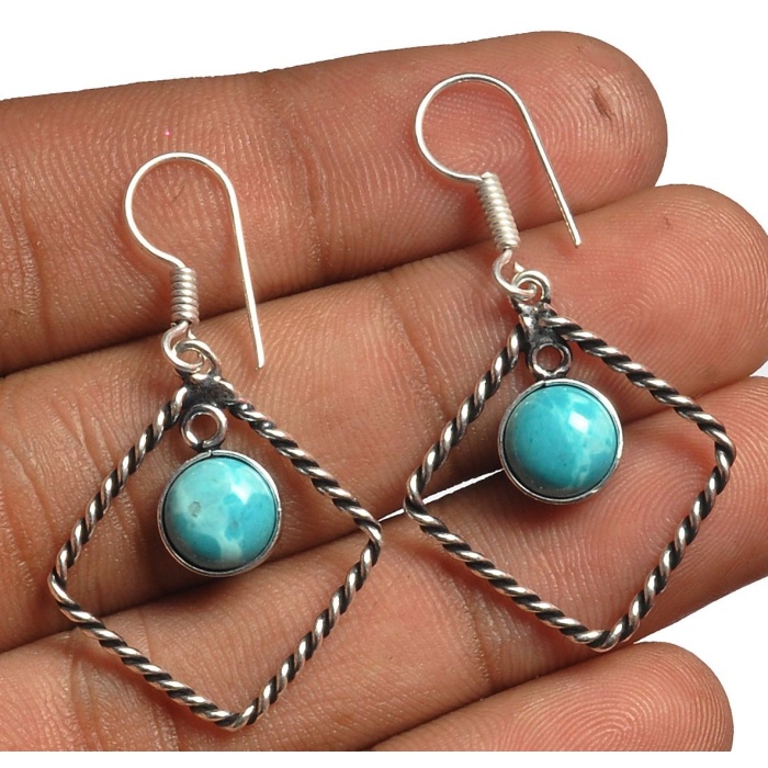Larimar Earring 925 Sterling Silver Plated Earring Jewelry E-8231 | Save 33% - Rajasthan Living 5