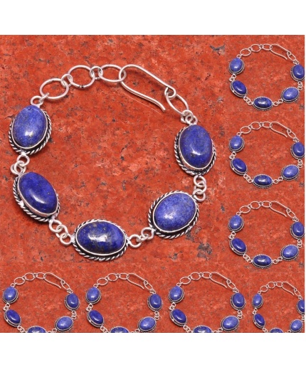 1pcs Lapis Lazuli Bracelet 925 Sterling Silver Plated Bracelet BA-10-107 | Save 33% - Rajasthan Living