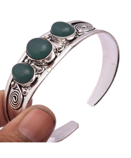 Green Onyx Bracelet 925 Sterling Silver Plated Cuff Bangle Bracelet Bc-04-041 | Save 33% - Rajasthan Living