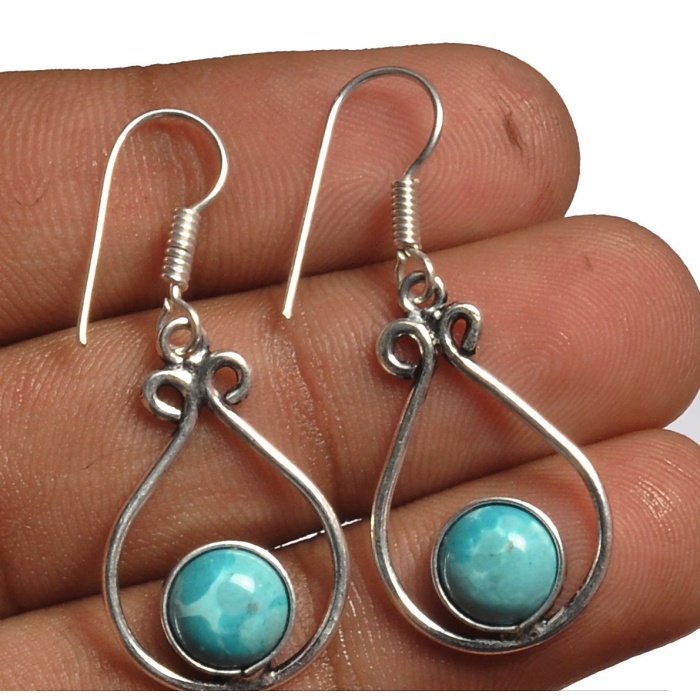 Larimar Earring 925 Sterling Silver Plated Earring Jewelry E-8226 | Save 33% - Rajasthan Living 5