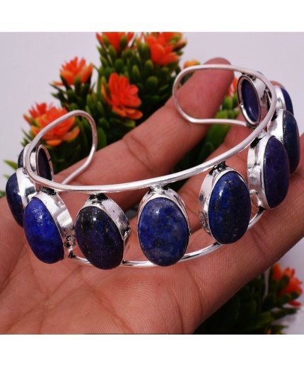 Lapis Lazuli Bracelet 925 Sterling Silver Plated Cuff Bangle Bracelet Bc-04-042 | Save 33% - Rajasthan Living