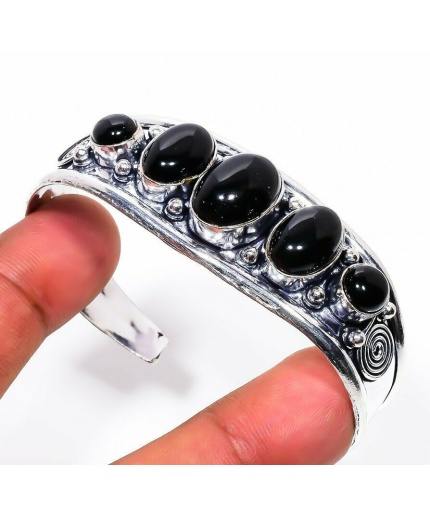 Black Onyx Bracelet 925 Sterling Silver Plated Cuff Bangle Bracelet Bc-04-042 | Save 33% - Rajasthan Living