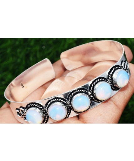 Opalite Bracelet 925 Sterling Silver Plated Cuff Bangle Bracelet Bc-04-042 | Save 33% - Rajasthan Living