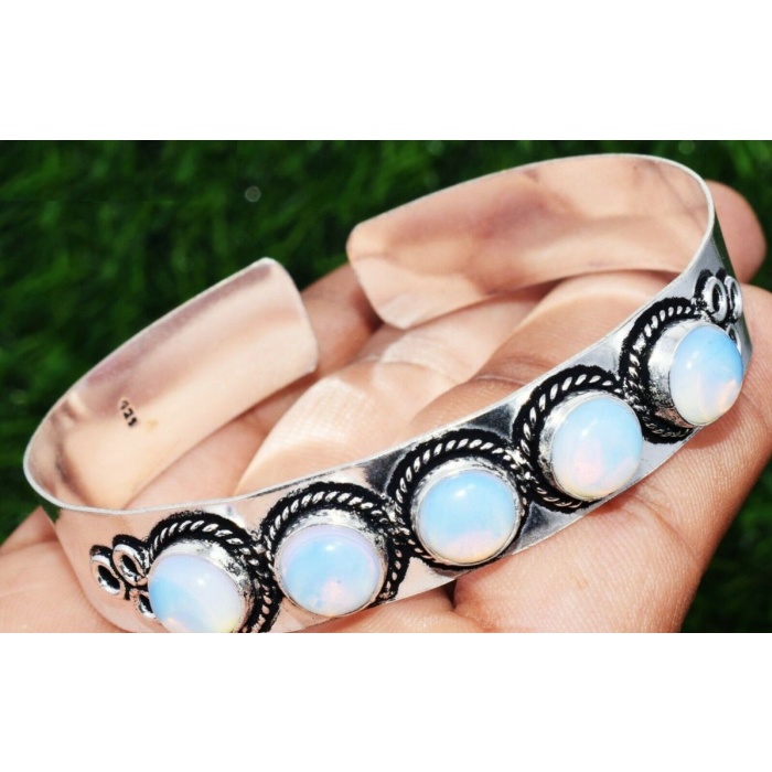 Opalite Bracelet 925 Sterling Silver Plated Cuff Bangle Bracelet Bc-04-042 | Save 33% - Rajasthan Living 5