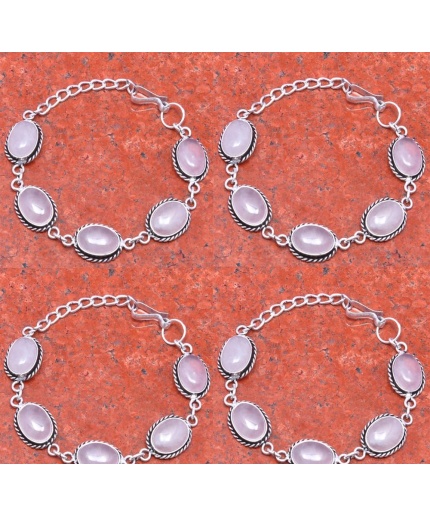 1pcs Rose Quartz Bracelet 925 Sterling Silver Plated Bracelet BA-10-111 | Save 33% - Rajasthan Living