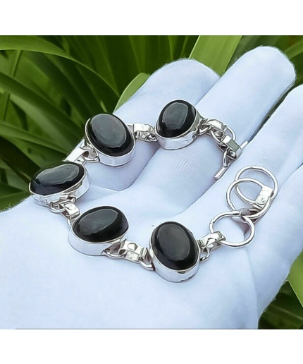 1pcs Black Onyx Bracelet 925 Sterling Silver Plated Bracelet BA-10-133 | Save 33% - Rajasthan Living