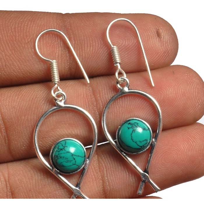 Turquoise Earring 925 Sterling Silver Plated Earring Jewelry E-8281 | Save 33% - Rajasthan Living 6