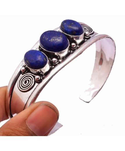 Lapis Lazuli Bracelet 925 Sterling Silver Plated Cuff Bangle Bracelet BB-04-047 | Save 33% - Rajasthan Living