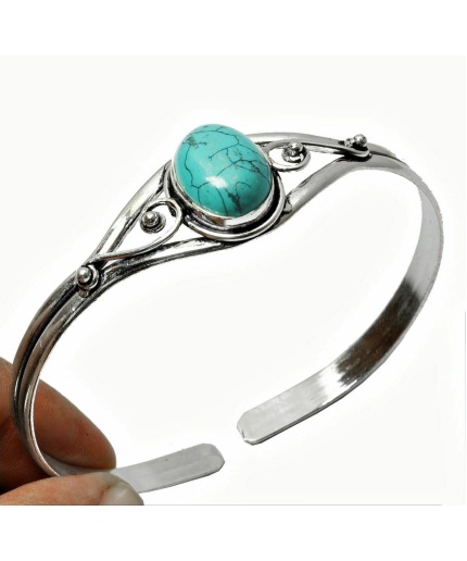 Turquoise Bracelet 925 Sterling Silver Plated Cuff Bangle Bracelet BB-04-047 | Save 33% - Rajasthan Living