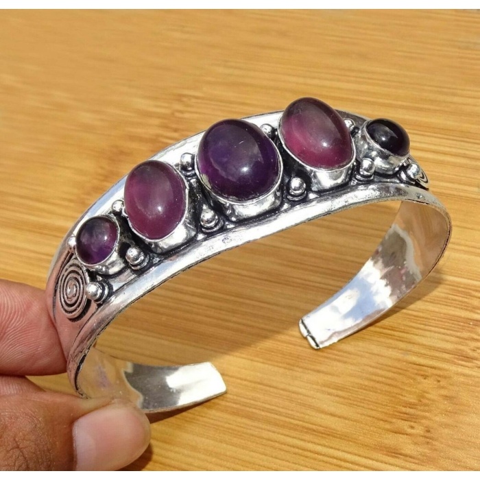 Amethyst Bracelet 925 Sterling Silver Plated Cuff Bangle Bracelet Bc-04-041 | Save 33% - Rajasthan Living 5