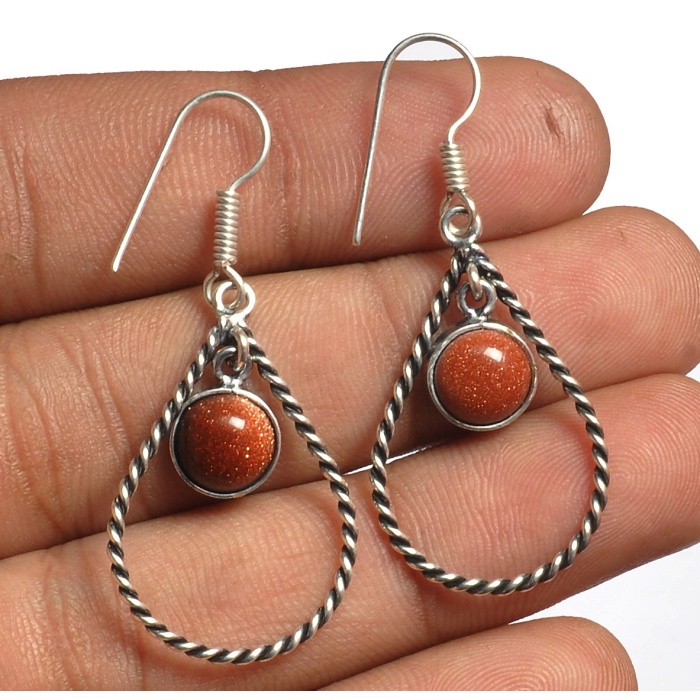 Sunstone Earring 925 Sterling Silver Plated Earring Jewelry E-8136 | Save 33% - Rajasthan Living 5