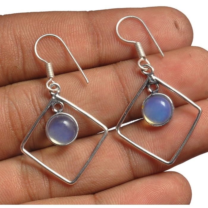 Opalite Earring 925 Sterling Silver Plated Earring Jewelry E-8262 | Save 33% - Rajasthan Living 5