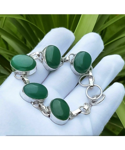 1pcs Green Onyx Bracelet 925 Sterling Silver Plated Bracelet BA-10-131 | Save 33% - Rajasthan Living