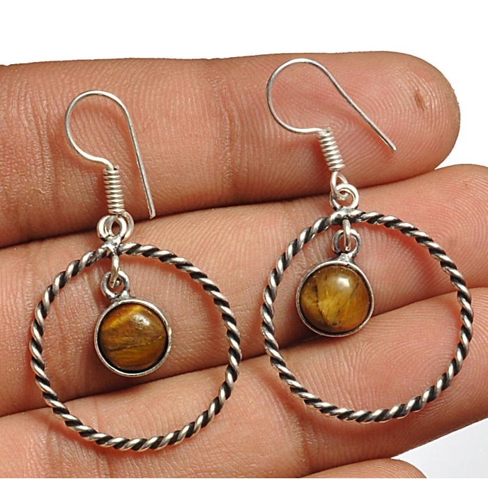 Tiger Eye Earring 925 Sterling Silver Plated Earring Jewelry E-8121 | Save 33% - Rajasthan Living 6