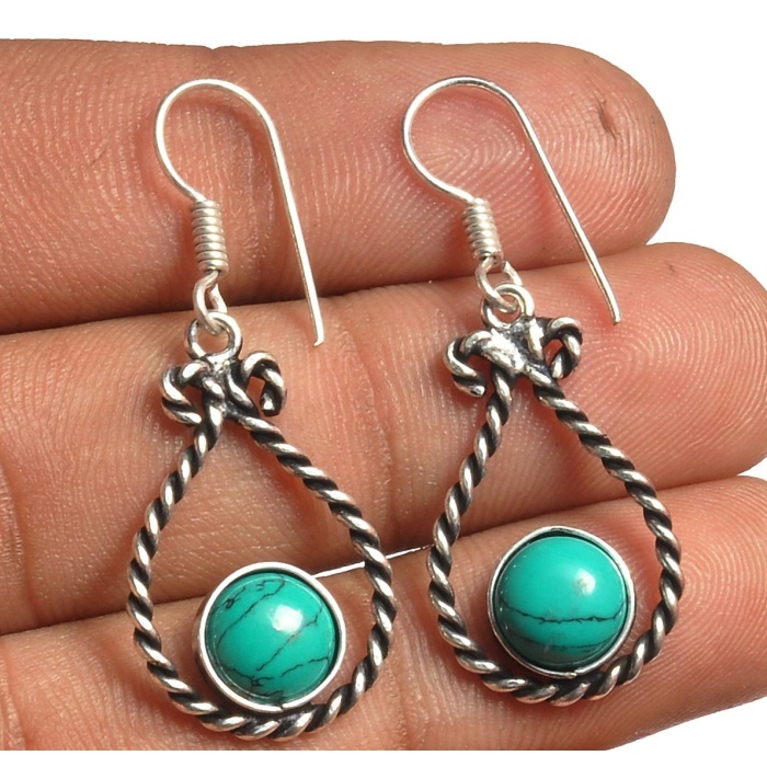Turquoise Earring 925 Sterling Silver Plated Earring Jewelry E-8305 | Save 33% - Rajasthan Living 5