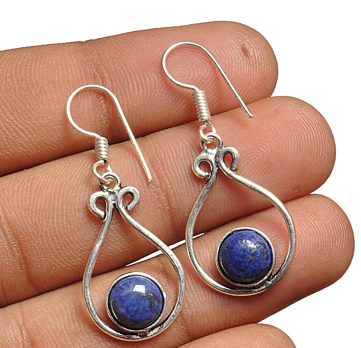 Lapis Lazuli Earring 925 Sterling Silver Plated Earring Jewelry E-8123 | Save 33% - Rajasthan Living
