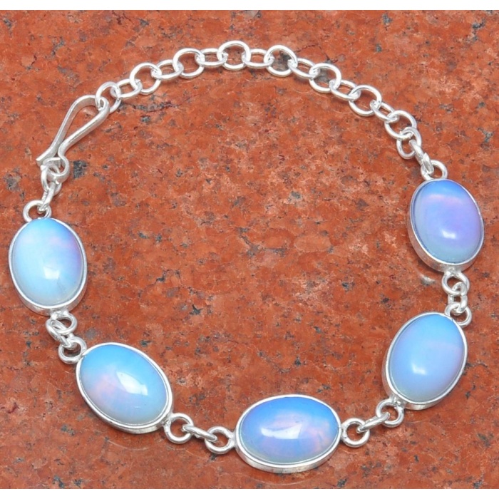 1pcs Opalite Bracelet 925 Sterling Silver Plated Bracelet BA-10-118 | Save 33% - Rajasthan Living 5