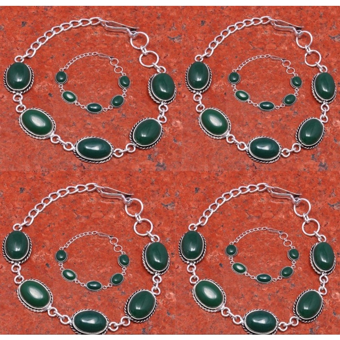 1pcs Green Onyx Bracelet 925 Sterling Silver Plated Bracelet BA-10-106 | Save 33% - Rajasthan Living 6