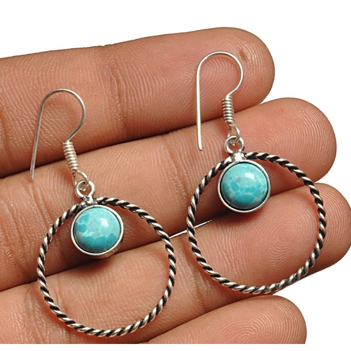 Larimar Earring 925 Sterling Silver Plated Earring Jewelry E-8124 | Save 33% - Rajasthan Living 5