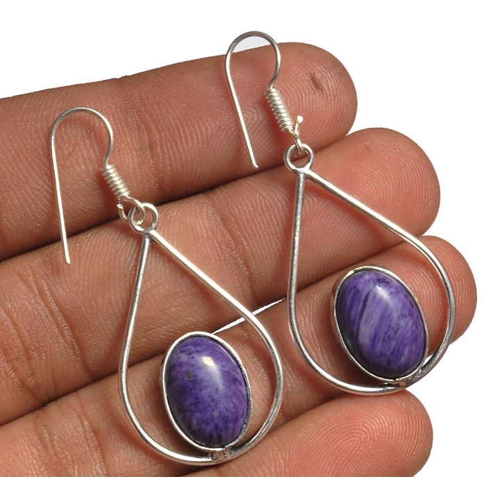 Charorite Earring 925 Sterling Silver Plated Earring Jewelry E-8195 | Save 33% - Rajasthan Living 5