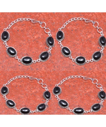 1pcs Black Onyx Bracelet 925 Sterling Silver Plated Bracelet BA-10-102 | Save 33% - Rajasthan Living