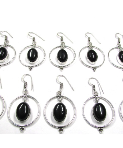5 Pr Black Onyx Earring Lots 925 Sterling Silver Plated Earring LE-17-617 | Save 33% - Rajasthan Living