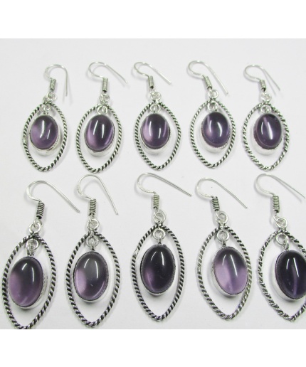 5 Pr Amethyst Earring Lots 925 Sterling Silver Plated Earring LE-17-623 | Save 33% - Rajasthan Living